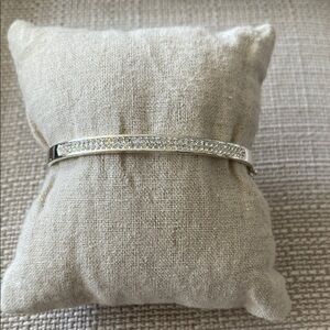 Stella & Dot Silver tone Crystal Pavé Bar Bracelet - Silver